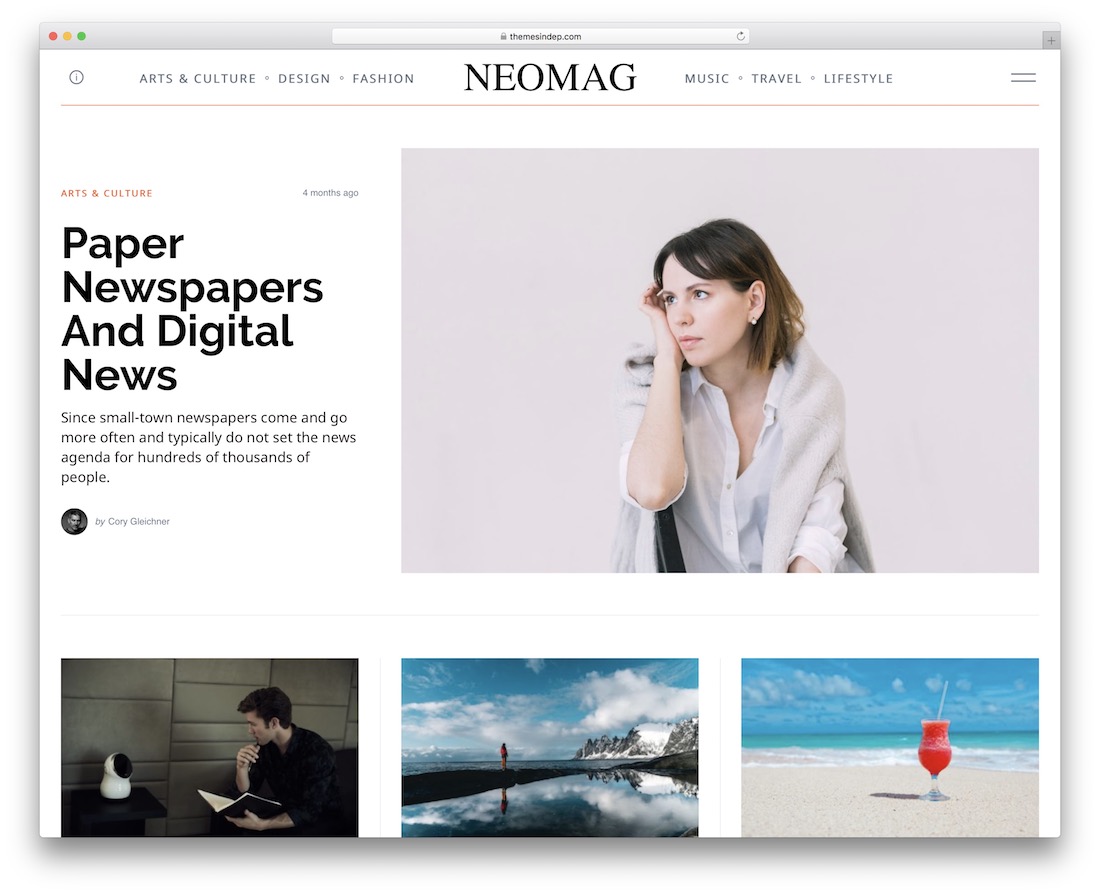 thème du magazine de voyage neomag