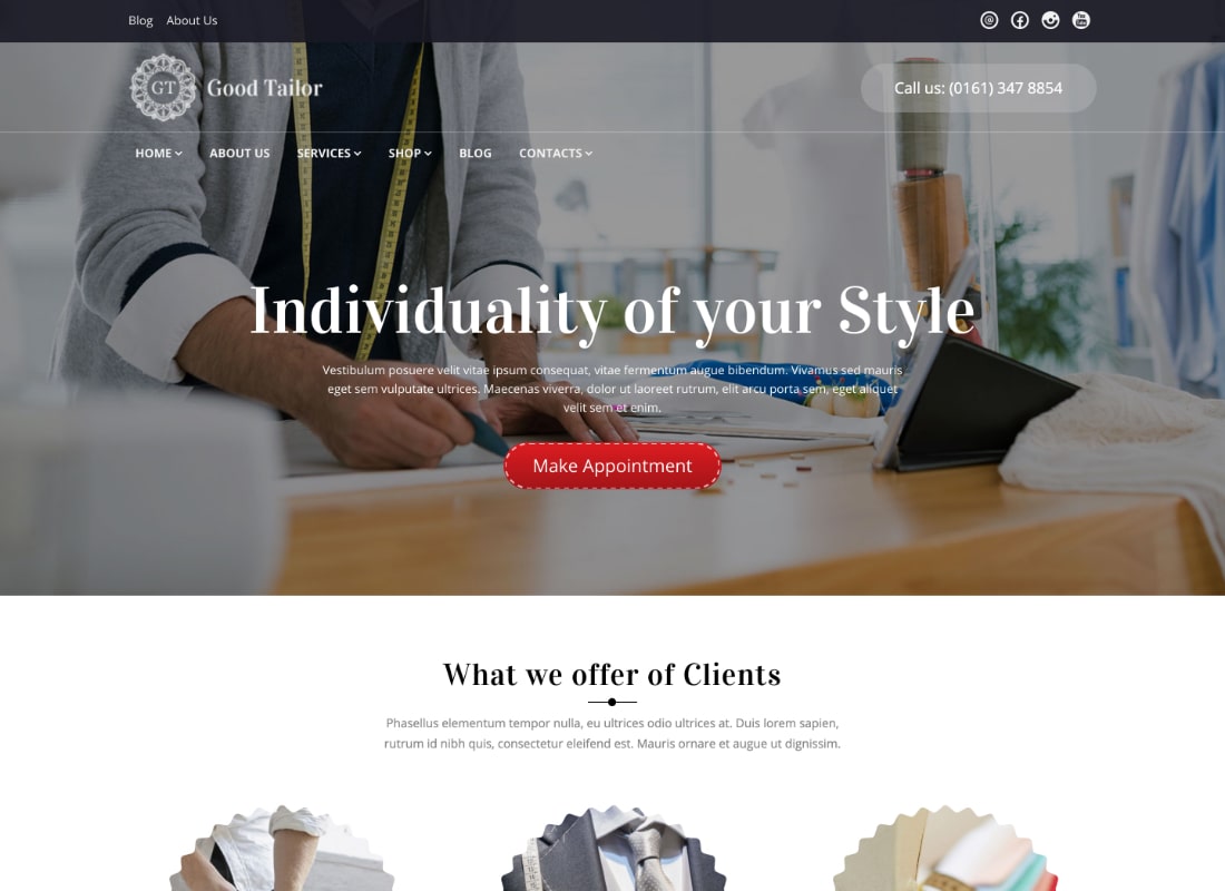 Buon sarto | Tema WordPress per servizi di moda e sartoria