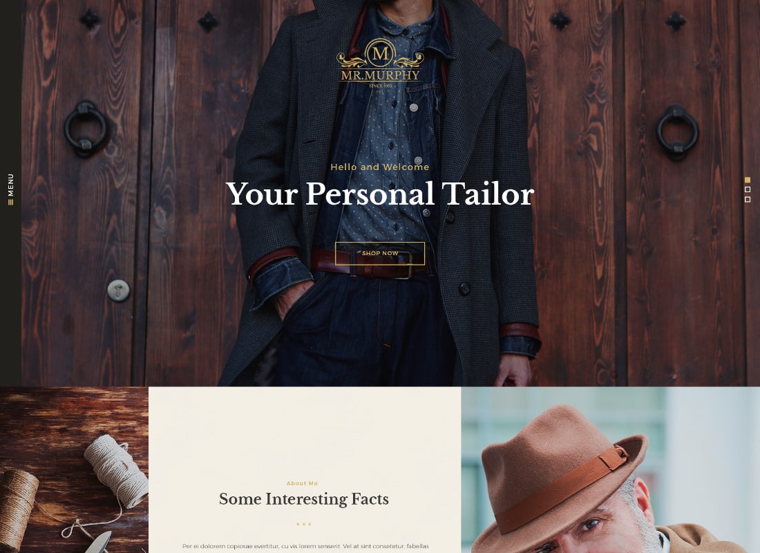 Mr. Murphy | Tema WordPress di abbigliamento sartoriale per abiti personalizzati