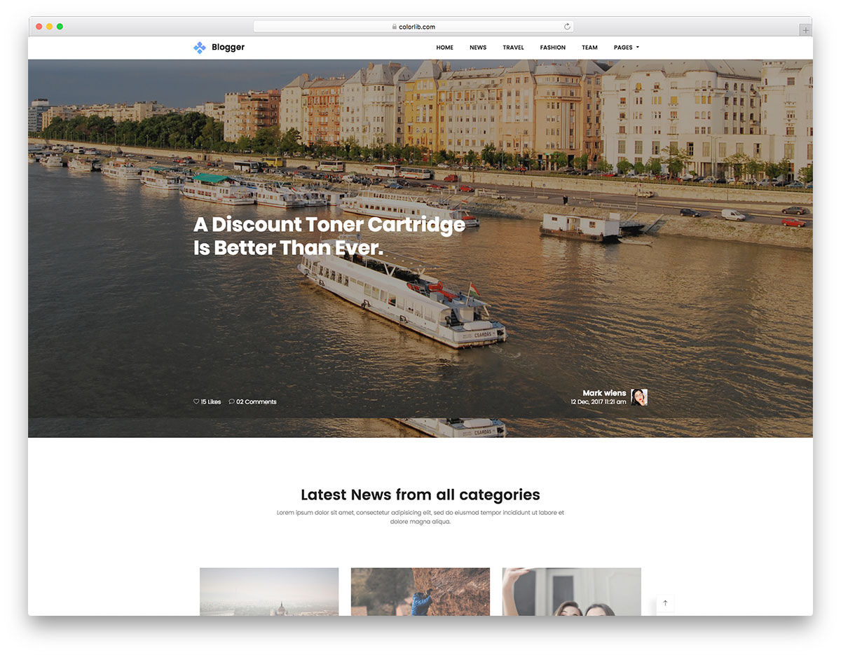 Modello di sito web per blog gratuito per Blogger