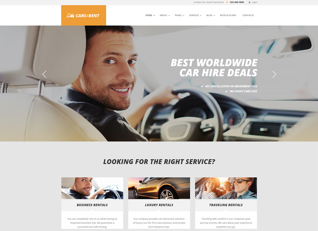 Cars4Rent - Închirieri auto și servicii de taxi Tema WordPress