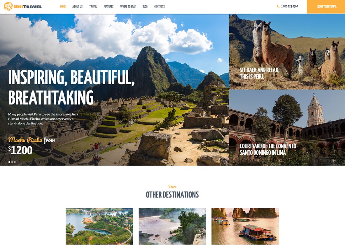 UniTravel - Agenția de turism și Biroul de turism Tema WordPress
