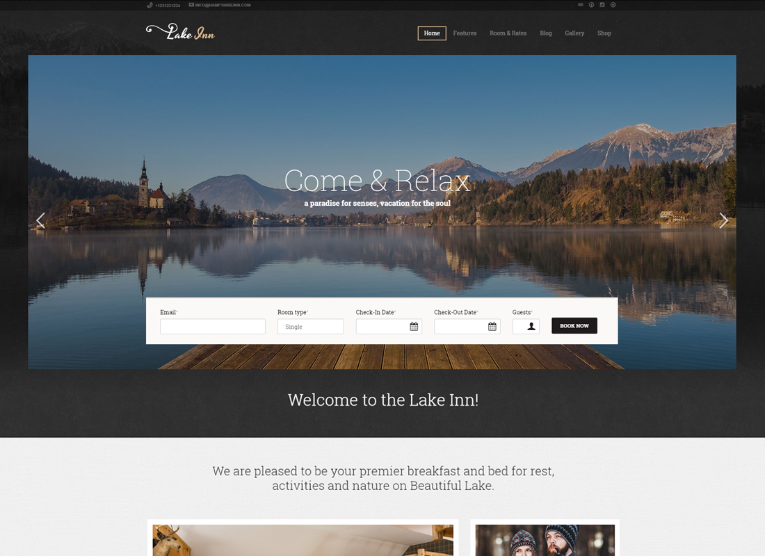 LakeInn - Inn, Resort & Hotel Tema WordPress