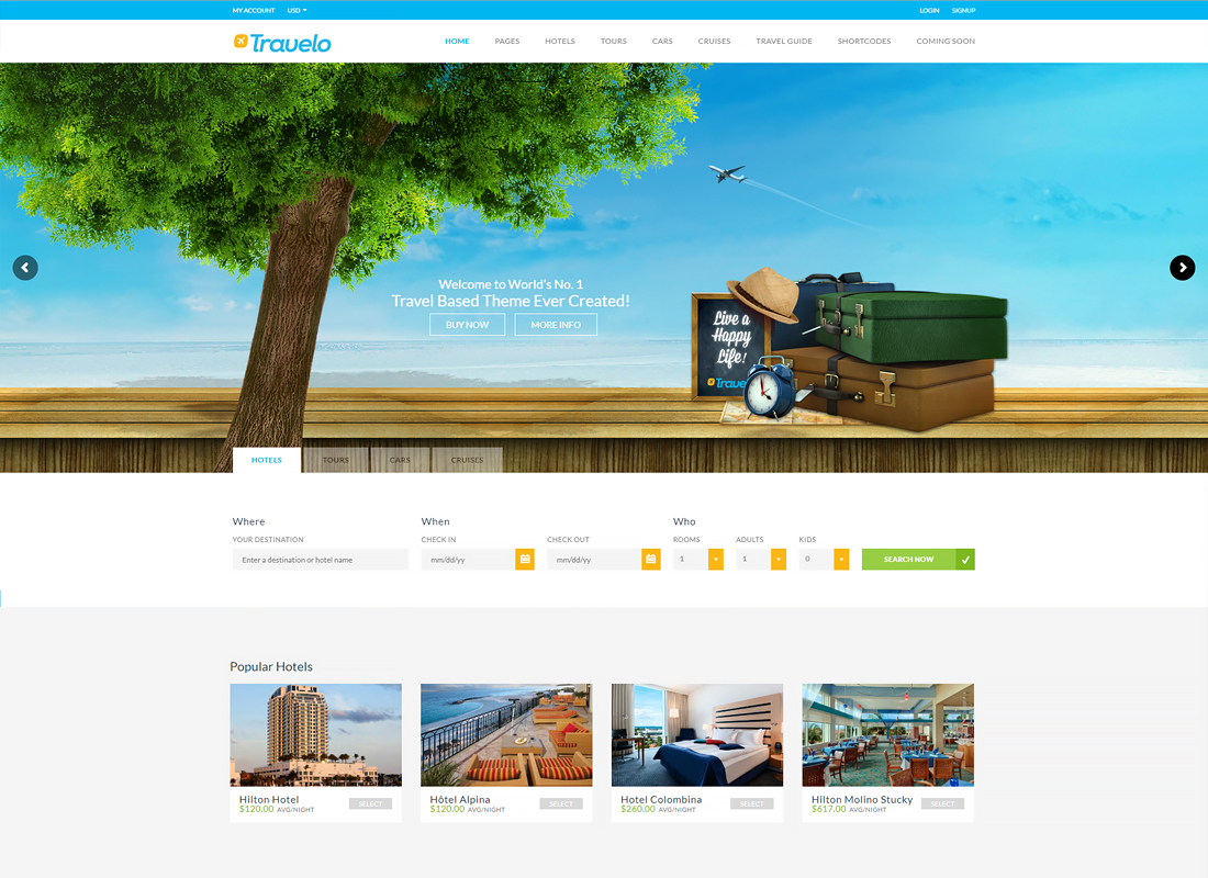 Travelo - Călătorie / Tur / Închiriere mașină / Rezervare croazieră Tema WordPress