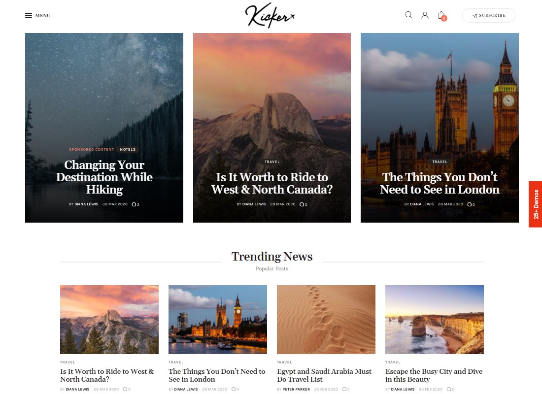 Kicker - Tema WordPress a revistei de bloguri polivalente