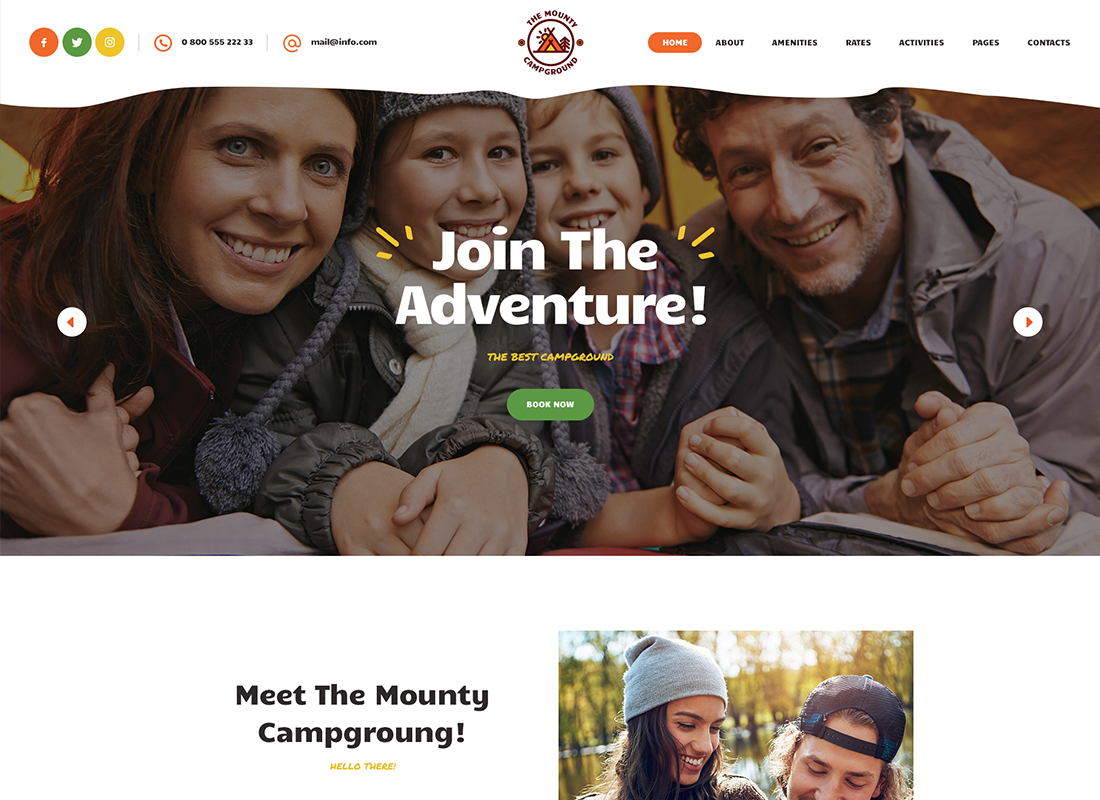 The Mounty - Tema WordPress pentru camping și camping
