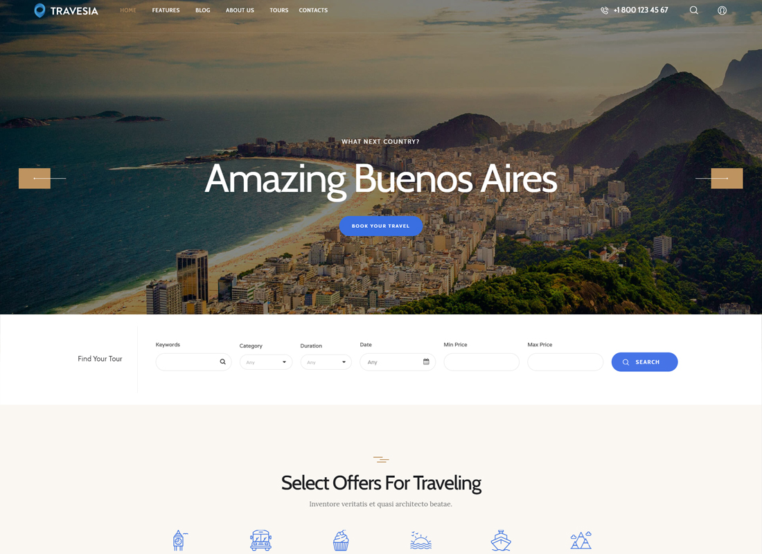 Travesia - O temă WordPress pentru agenția de turism