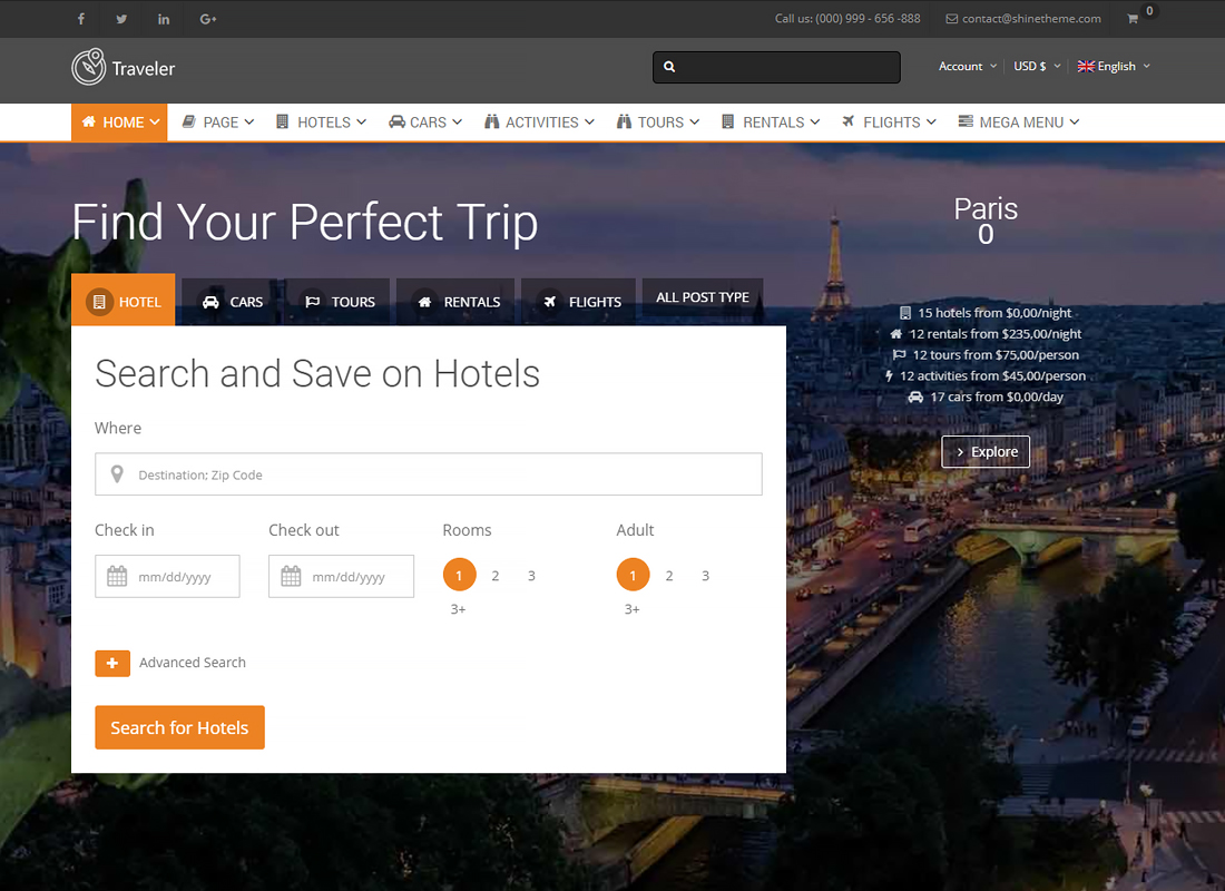 Travel - Travel Booking Theme WordPress