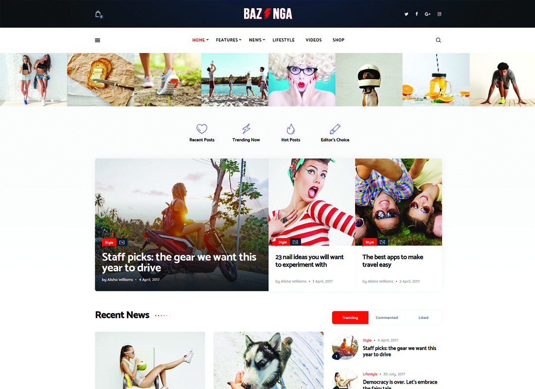 巴辛加 |雜誌和病毒博客 WordPress 主題