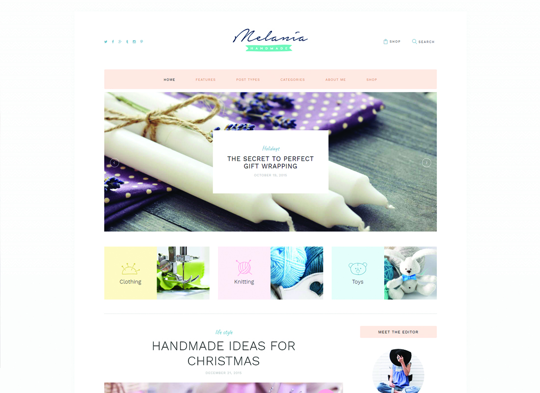 梅拉尼婭 |手工博客和商店 WordPress 主題