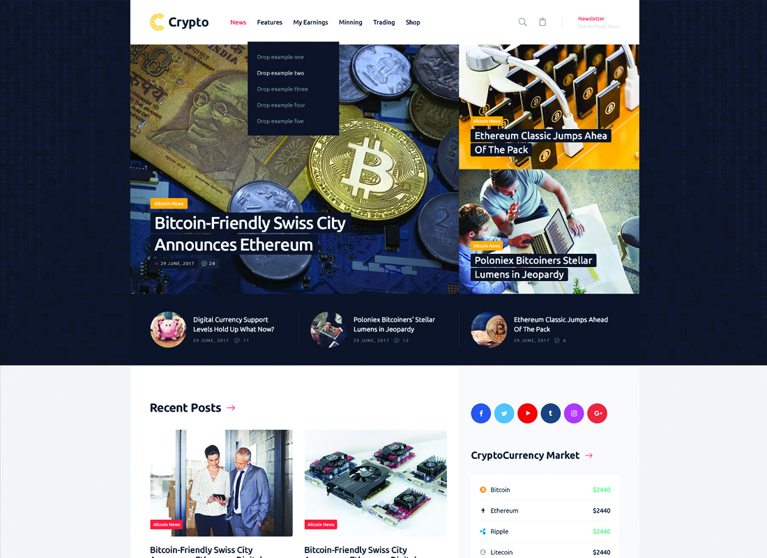 加密貨幣 |多用途加密貨幣 WordPress 主題