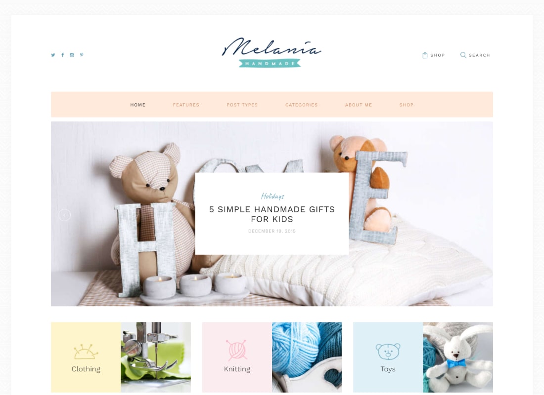 melanya | El Yapımı Blog ve Mağaza WordPress Teması