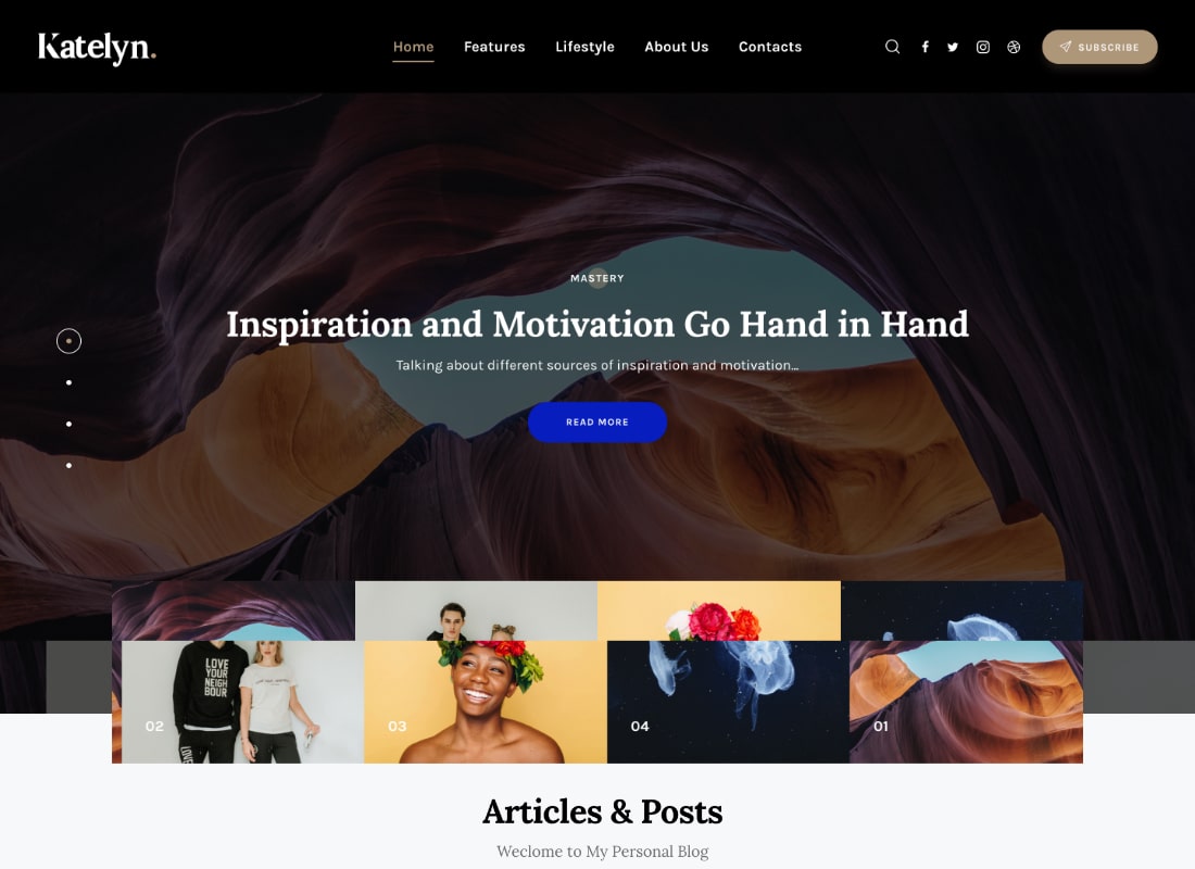 Katelyn | Gutenberg Blog WordPress Teması