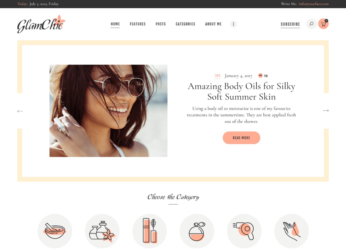 GlamChic | Güzellik Blogu ve Çevrimiçi Dergi WordPress Teması