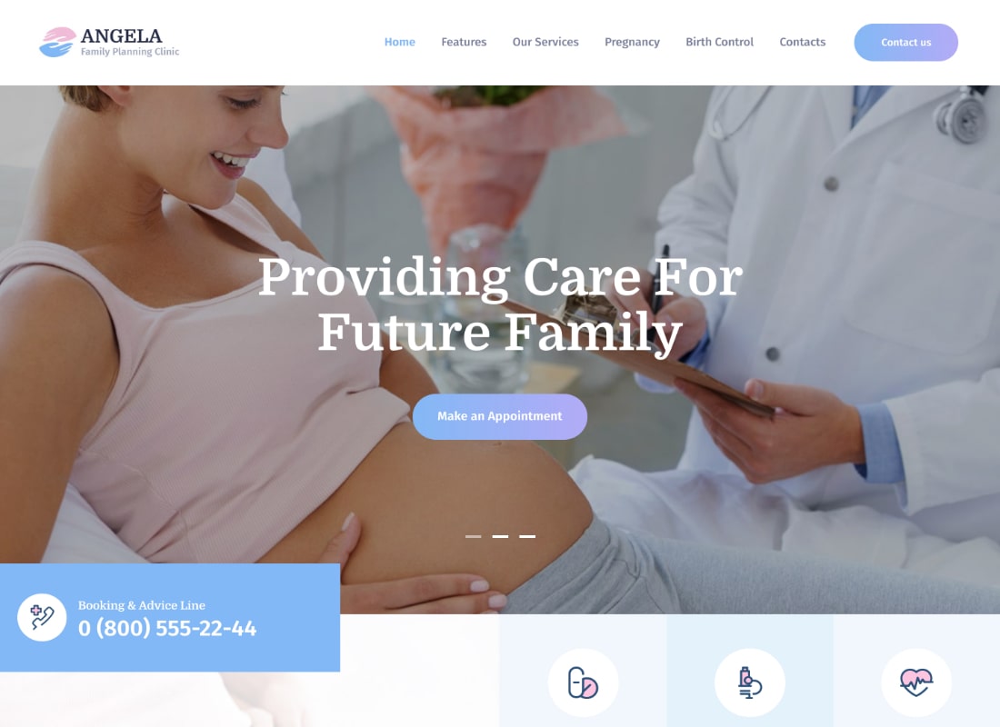 Angela | Aile Planlaması Kliniği WordPress Teması