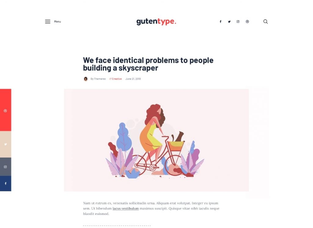 古騰型 |現代博客 + Elementor 的 100% 古騰堡 WordPress 主題
