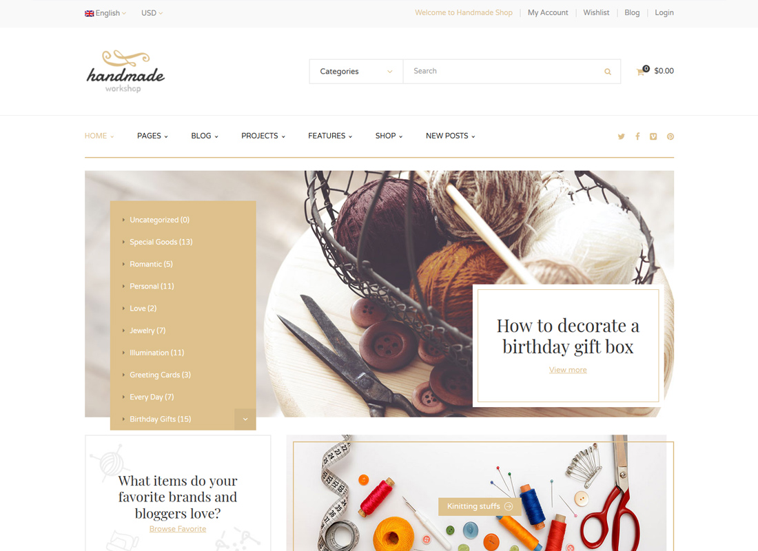 手工製作 |手工製作工作室 WordPress WooCommerce 主題