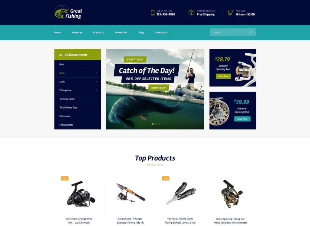 大釣魚|釣魚和狩獵愛好 WordPress 主題