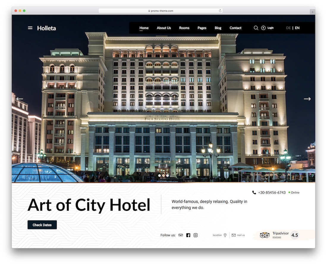 holleta 酒店 wordpress 主題