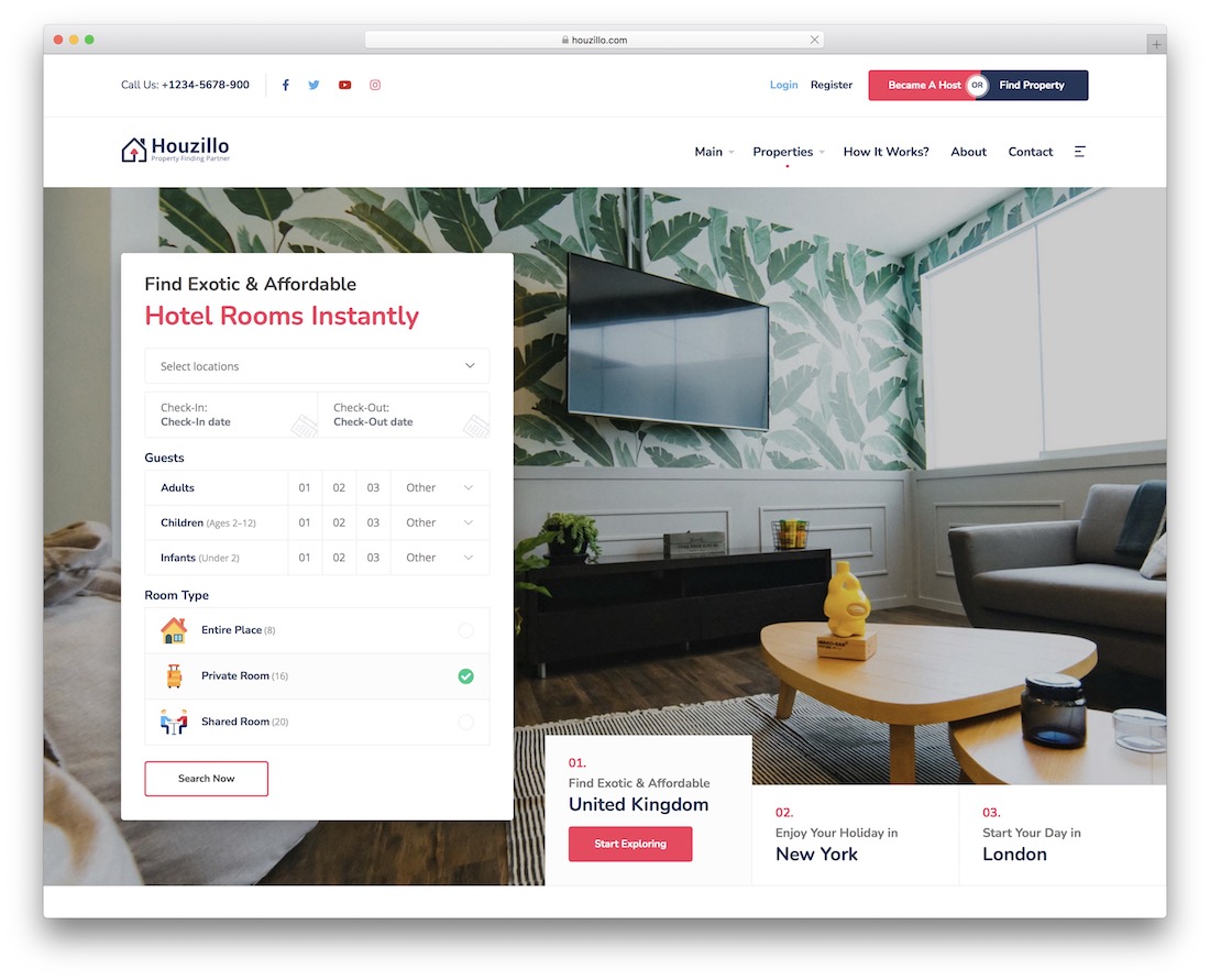 houzillo 度假出租 wordpress 主題