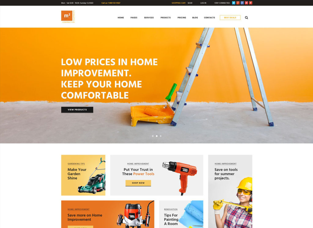 m2 | WordPress Theme für Baugeräte und Bauwerkzeuge speichern