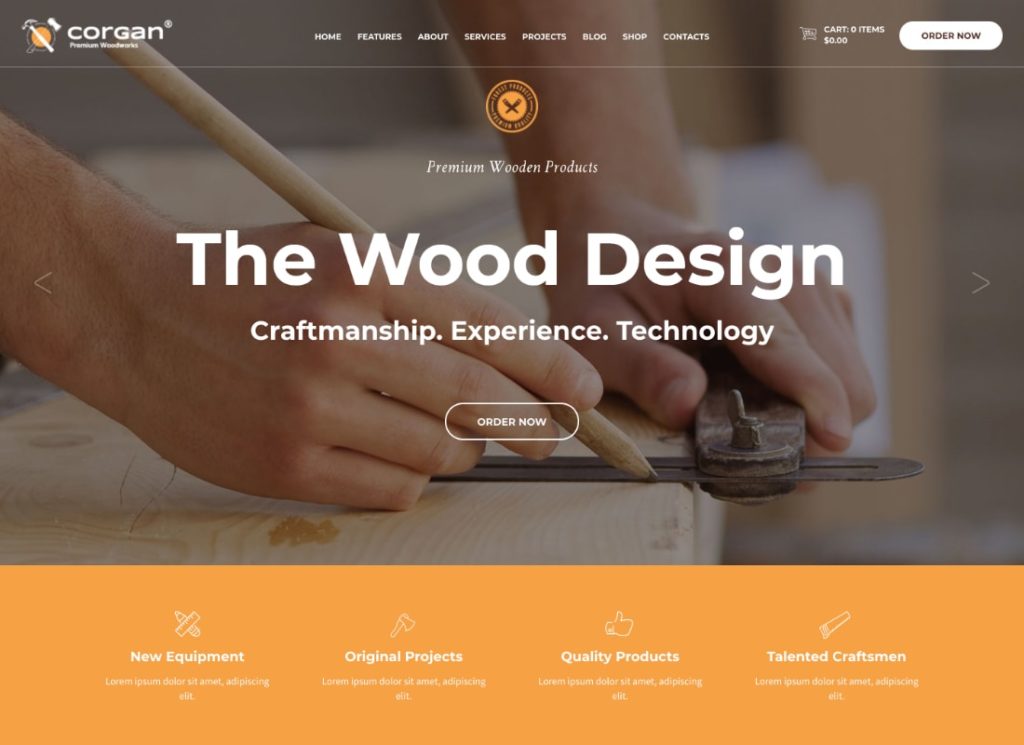 Corgan | Holzarbeiten, Zimmerei und Bodenbelag WordPress Theme