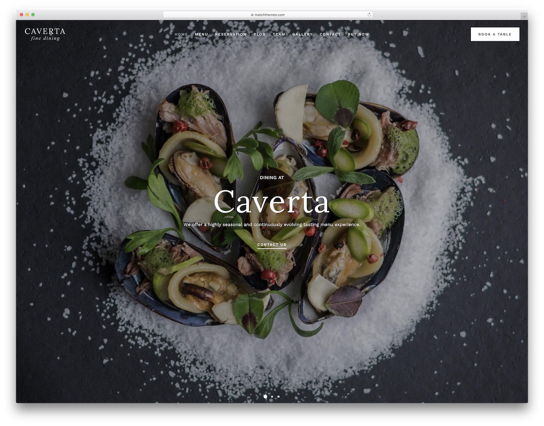 Caverta 食品網站模板