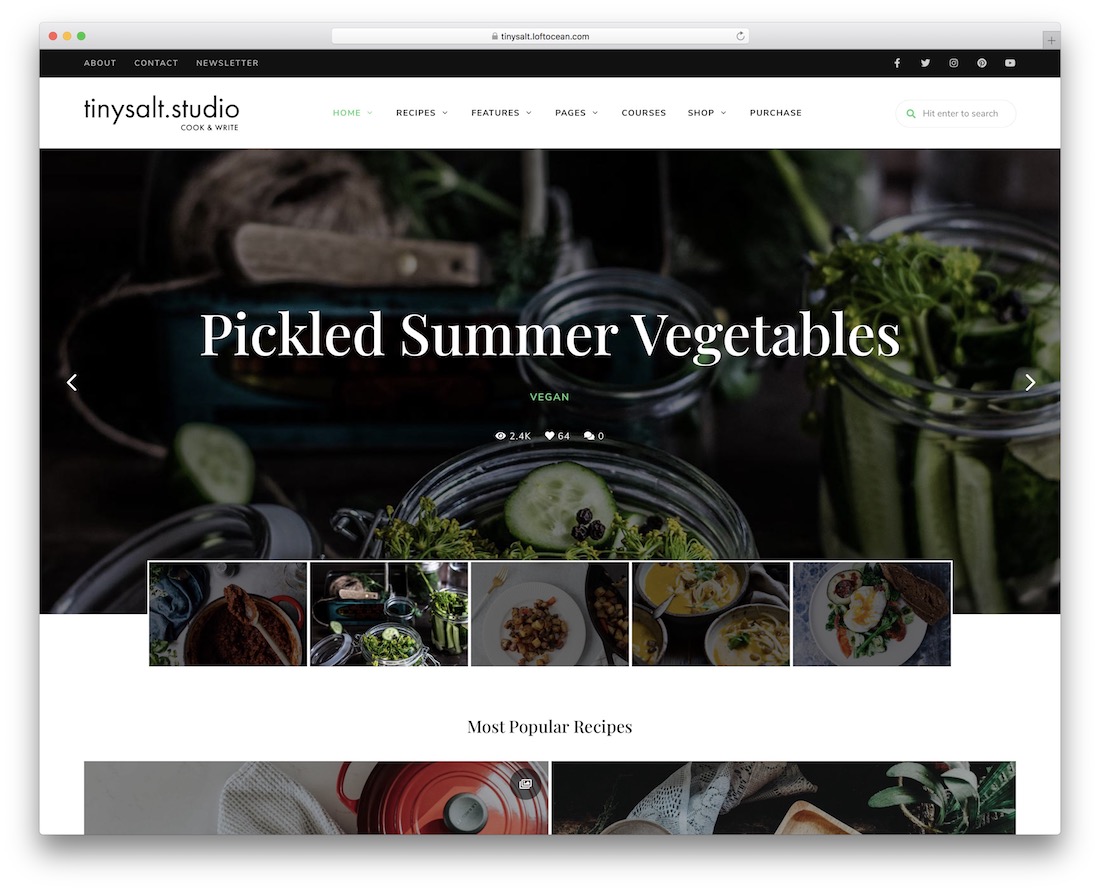 tinysalt 食物 wordpress 主題