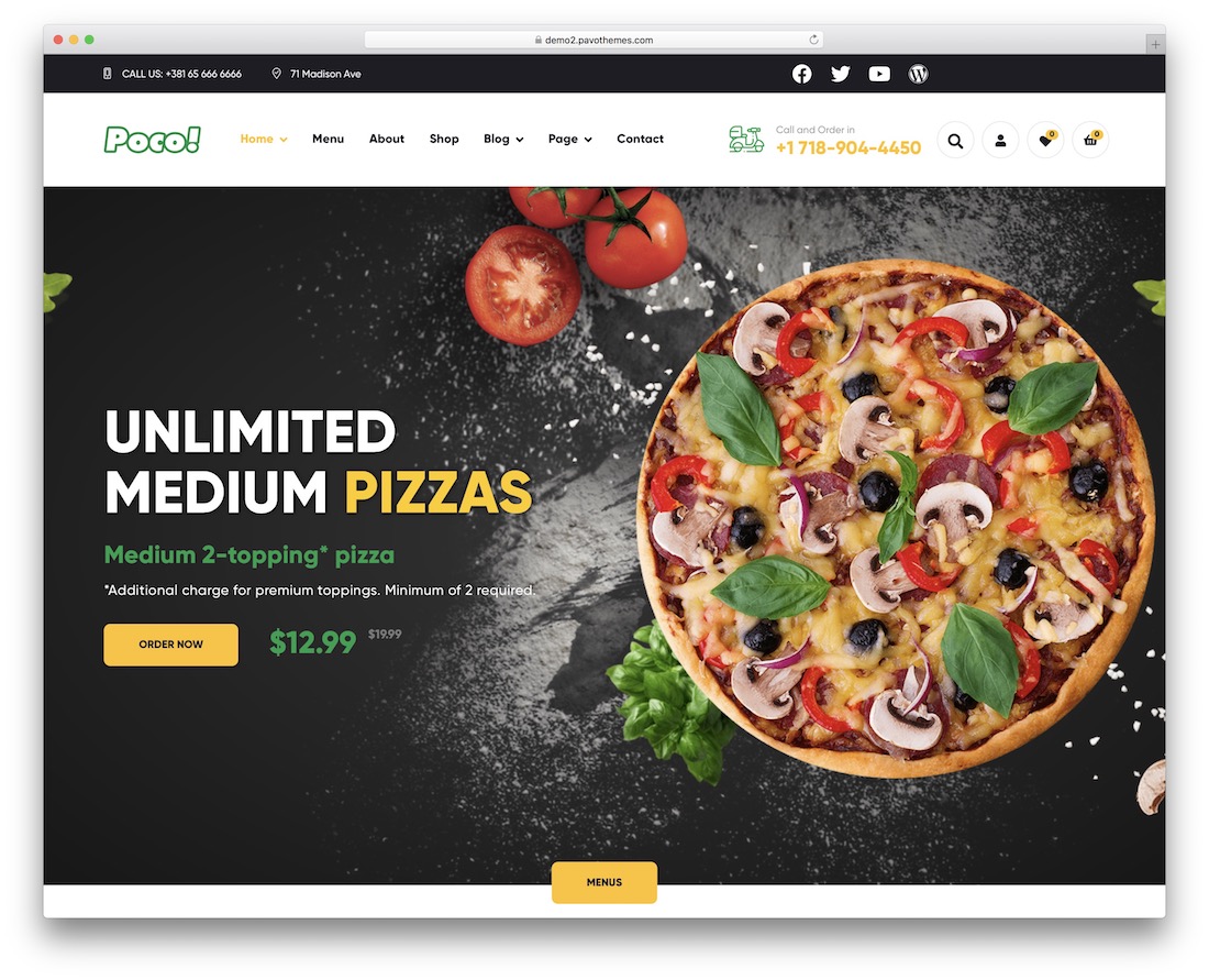 poco 食物 wordpress 主題