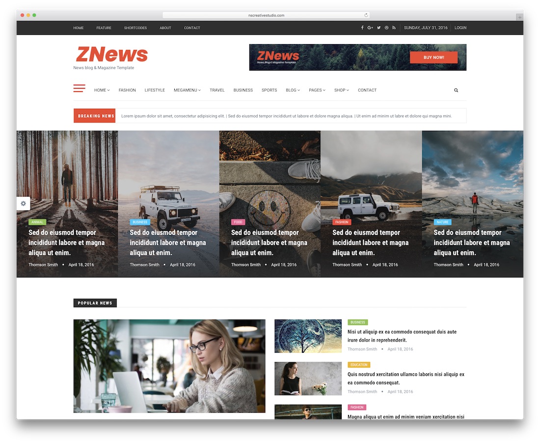 znews新聞網站模板