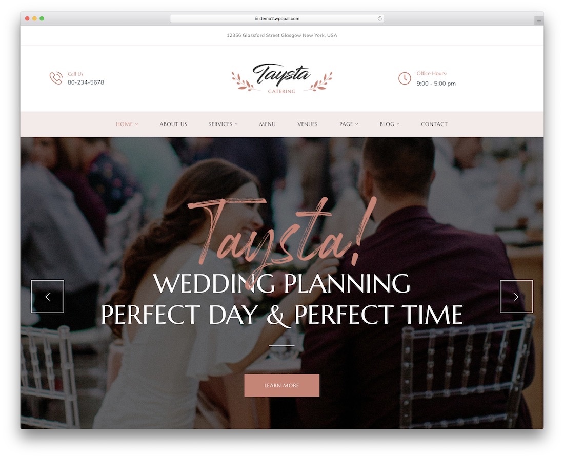 taysta Hochzeitswebsite-Vorlage