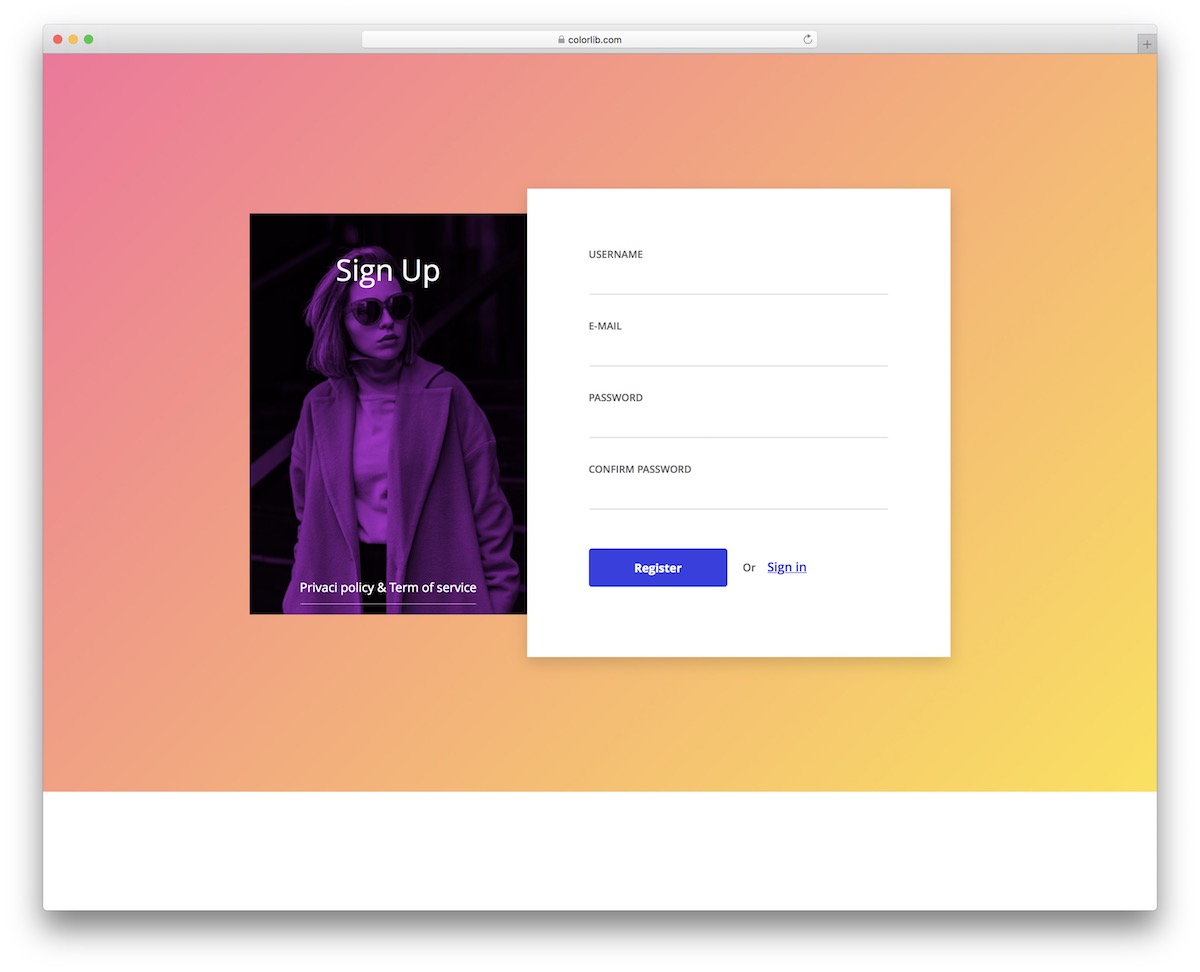 colorlib reg form 33