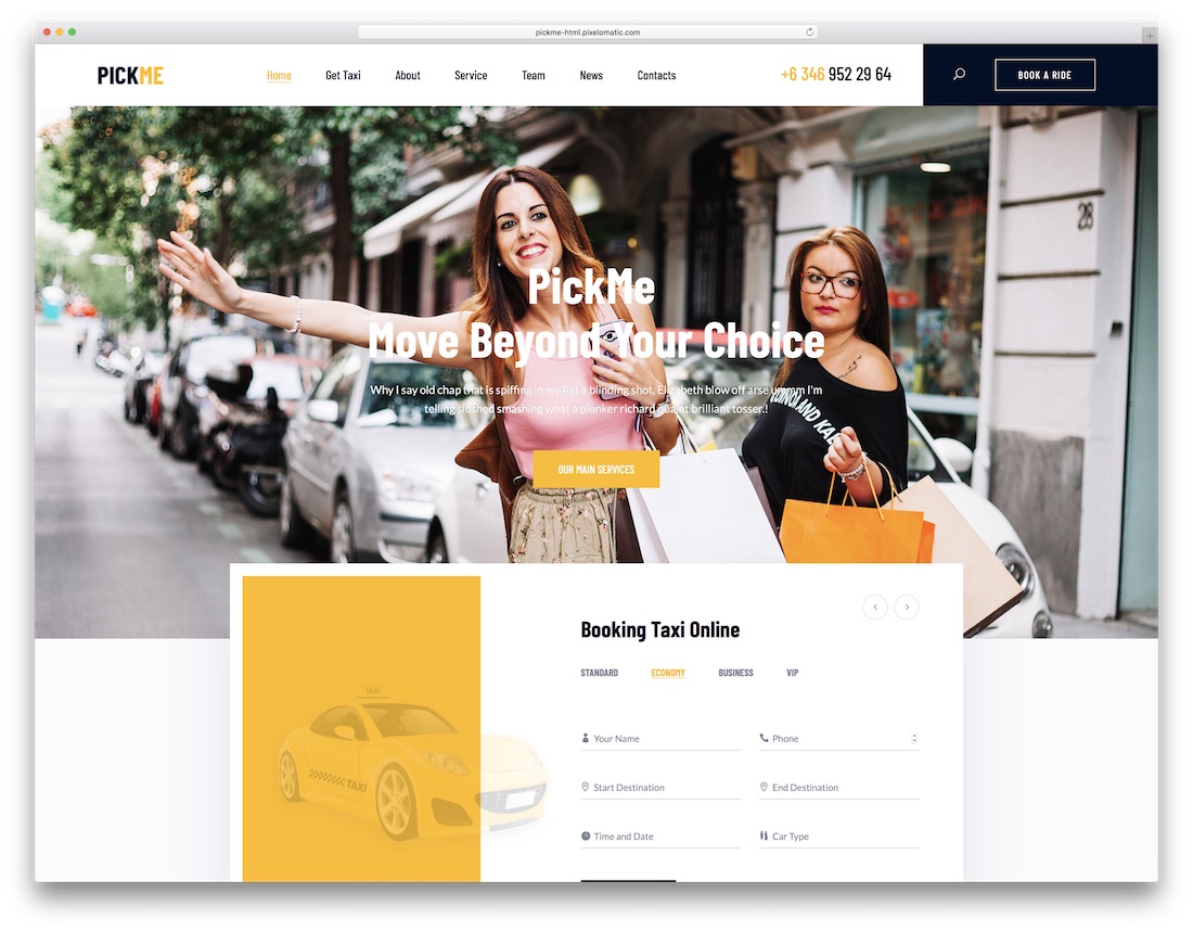 Pickme Automotive-Website-Vorlage