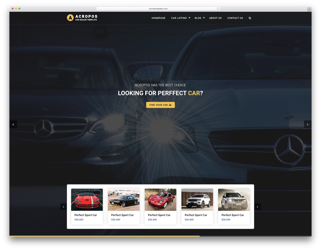 Acropos Automobil-Website-Vorlage