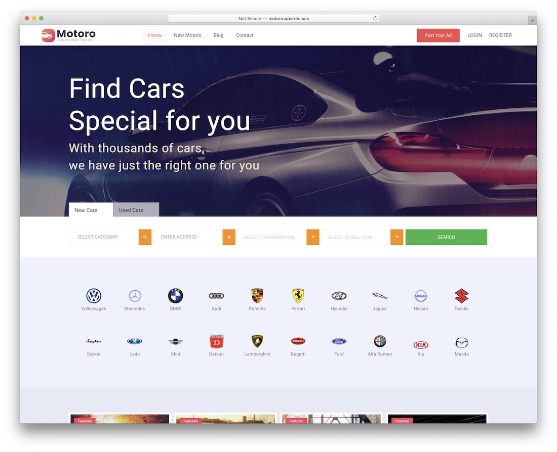 Website-Vorlage für motoro Automobile