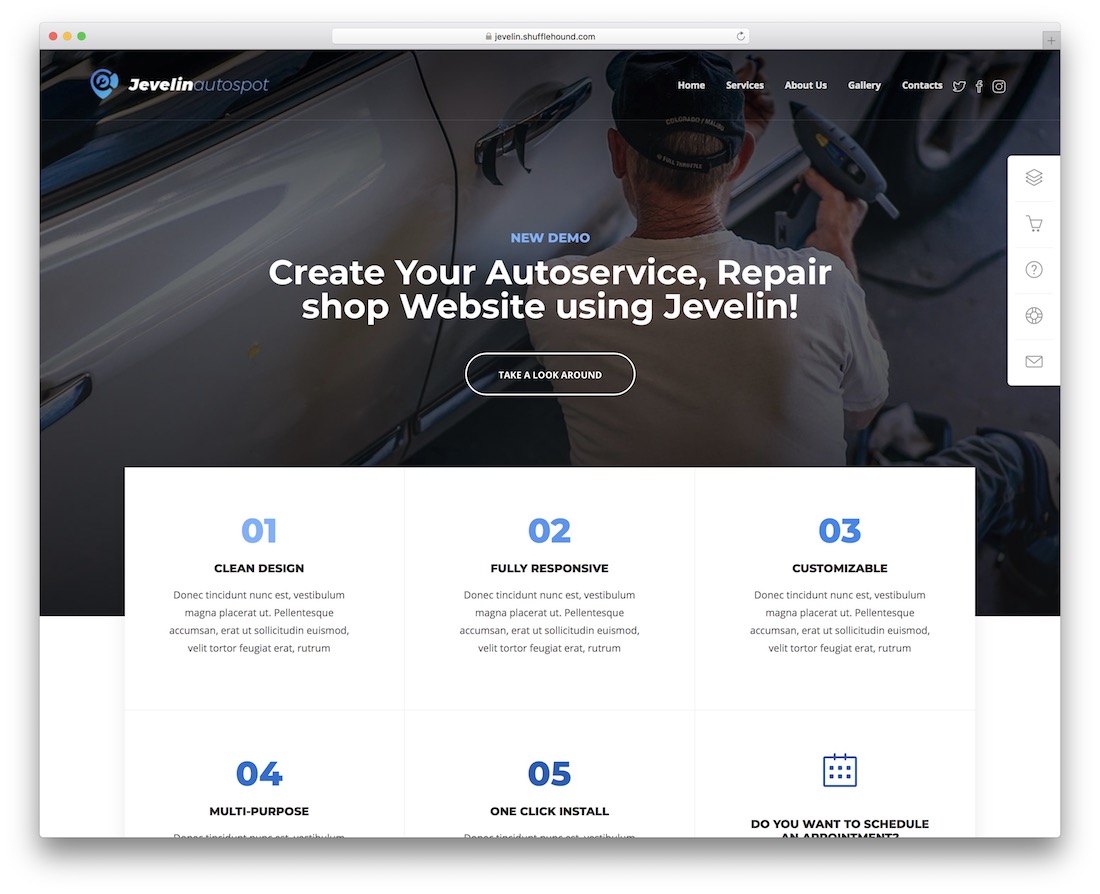 Jevelin Automotive-Website-Vorlage