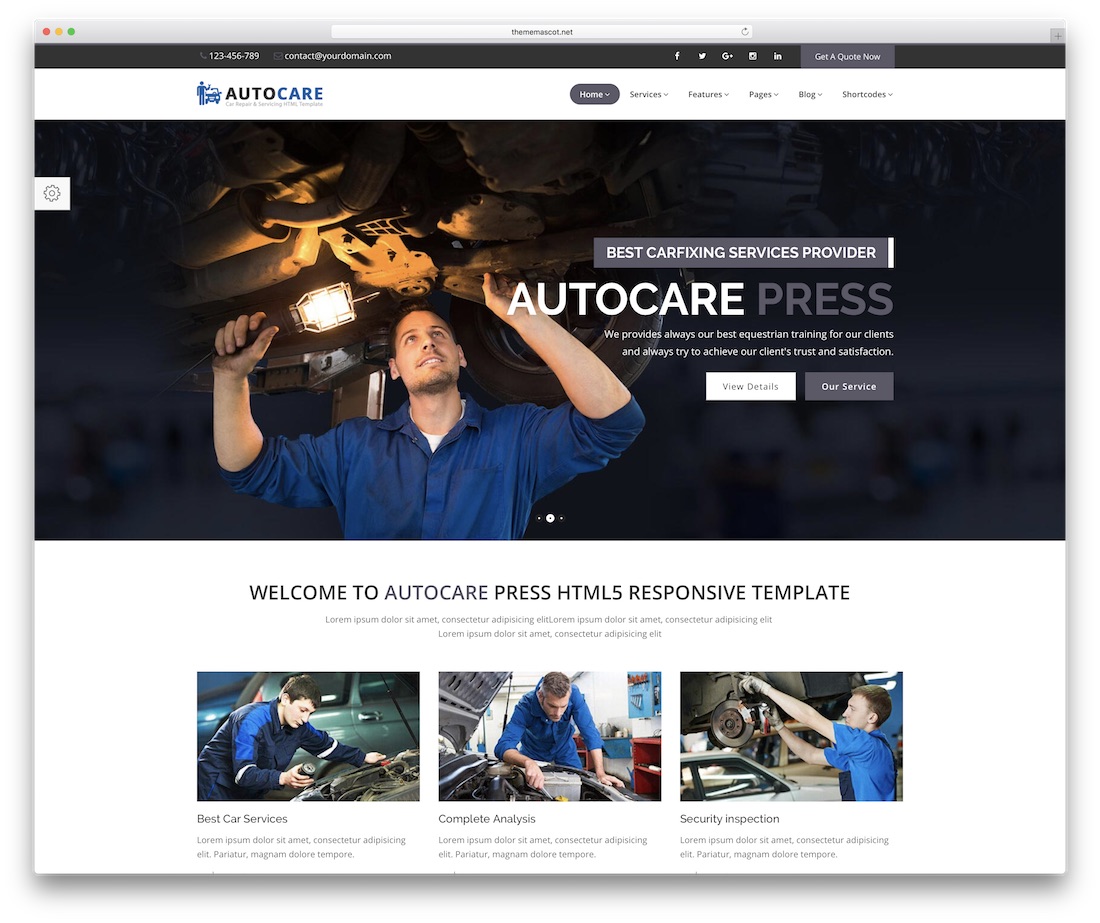 autocarepress Automobil-Website-Vorlage
