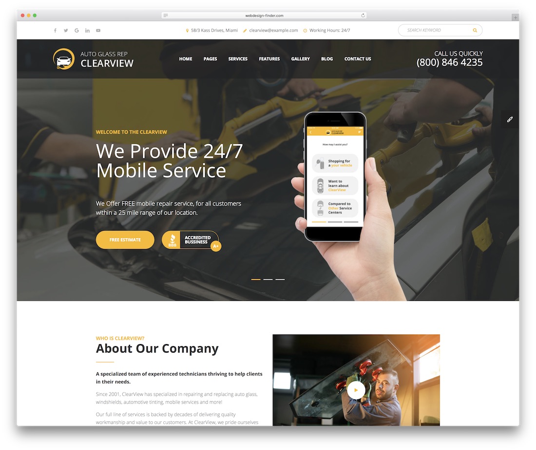 Clearview-Automotive-Website-Vorlage