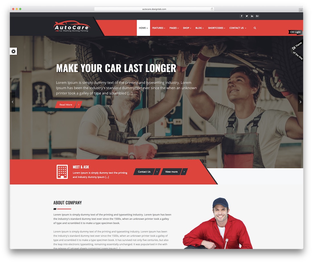 Autocare-Automobil-Website-Vorlage