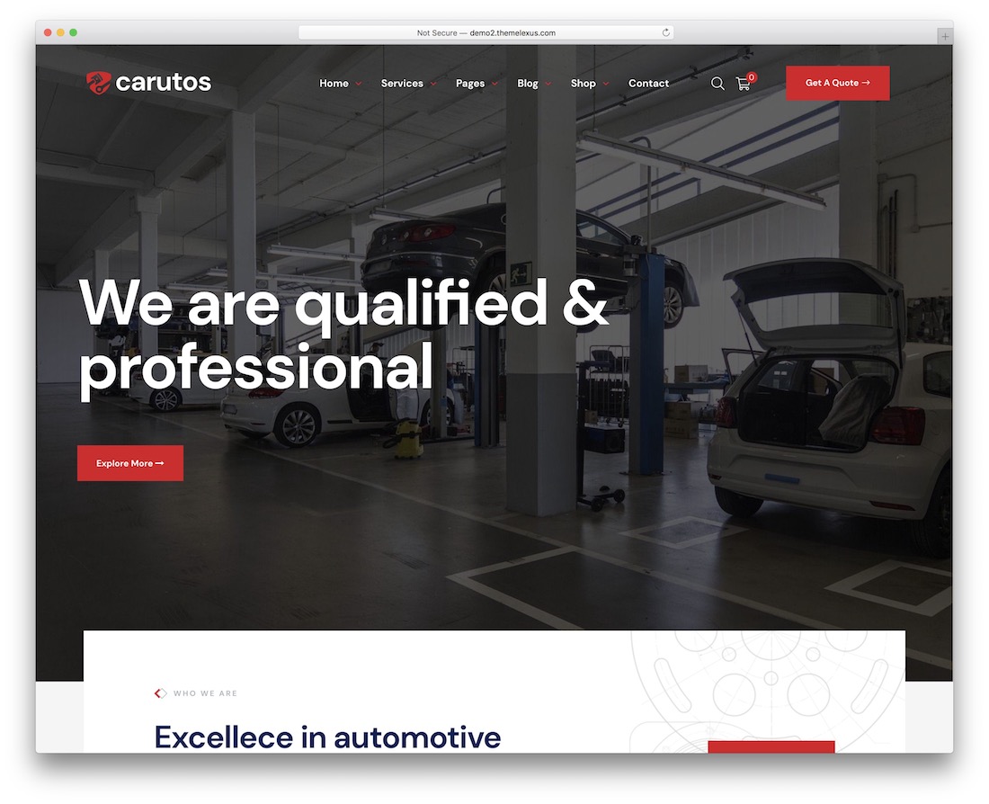 Carutos Auto Service WordPress Theme