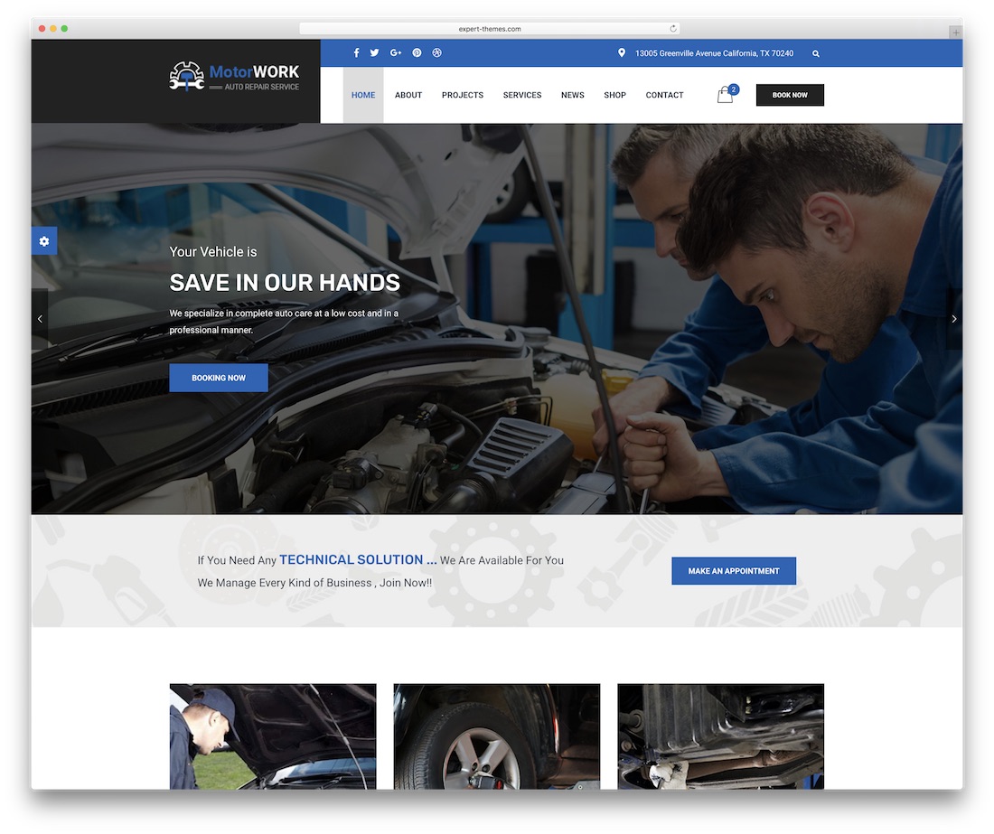 Website-Vorlage für Automobilexperten