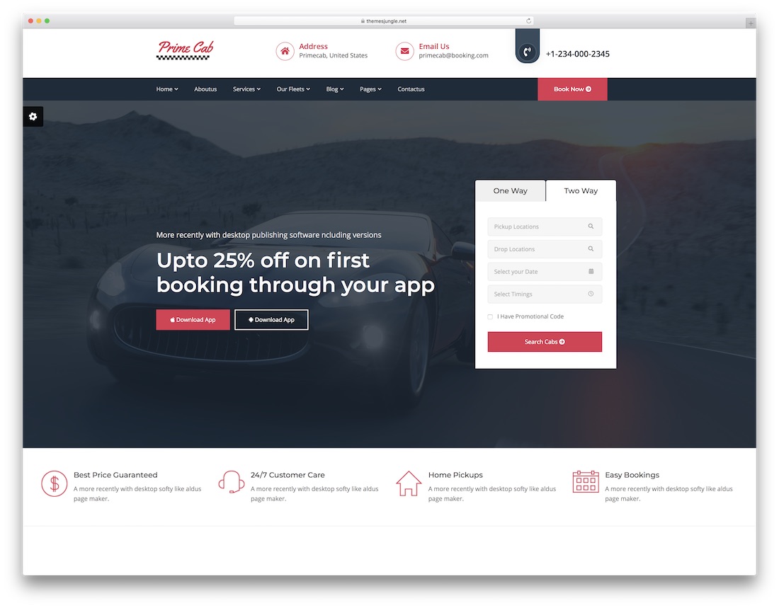 Prime Cab Automobil-Website-Vorlage