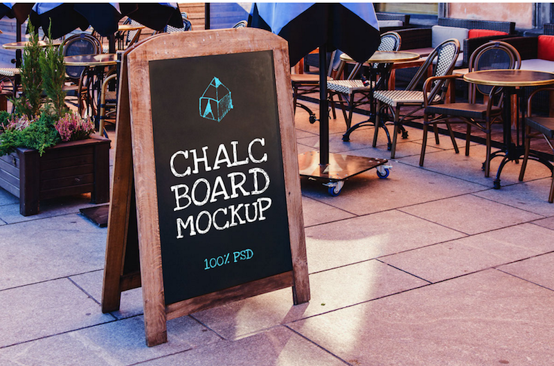 免費的 Chalc Board Mockup