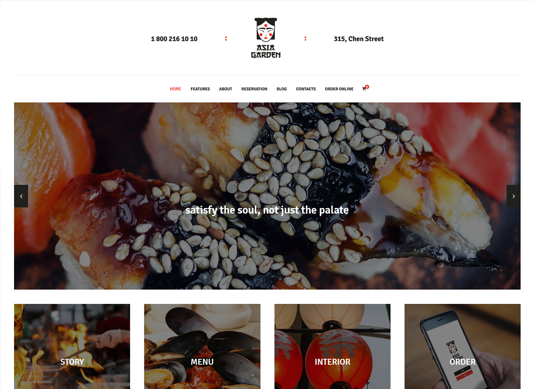 Asiatischer Garten | Asiatisches Restaurant WordPress Theme