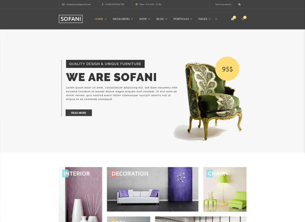 Sofani - 家具店 WooCommerce WordPress 主題
