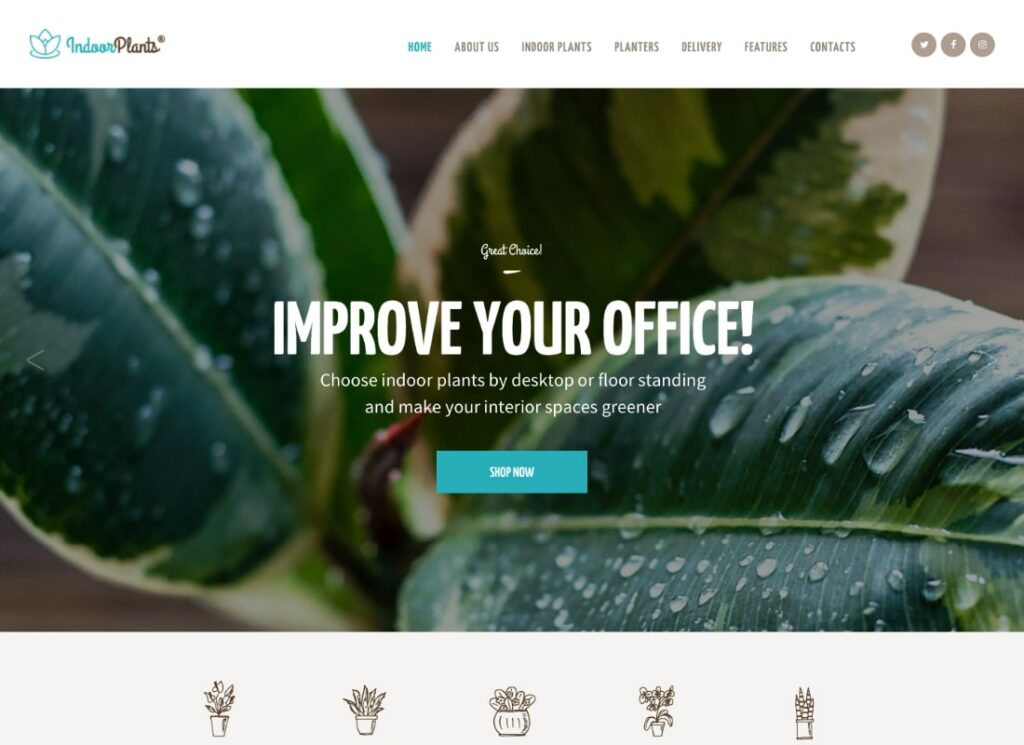 室內植物 |室內植物商店和園藝 WordPress 主題