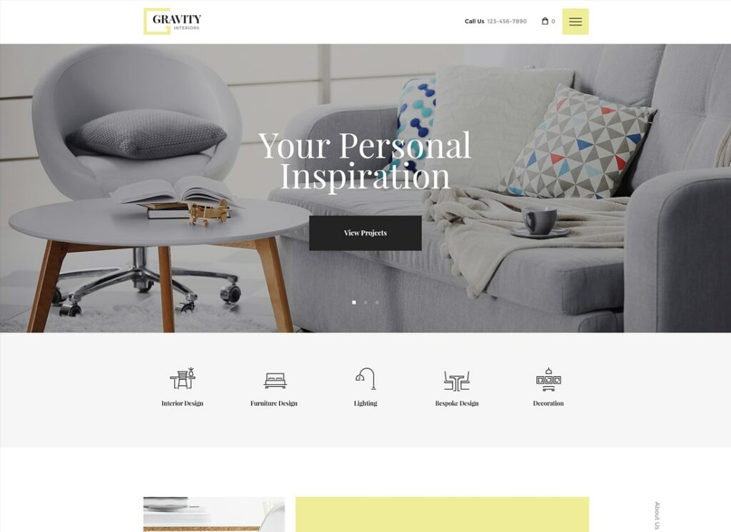重力 |現代室內設計和家具店 WordPress 主題