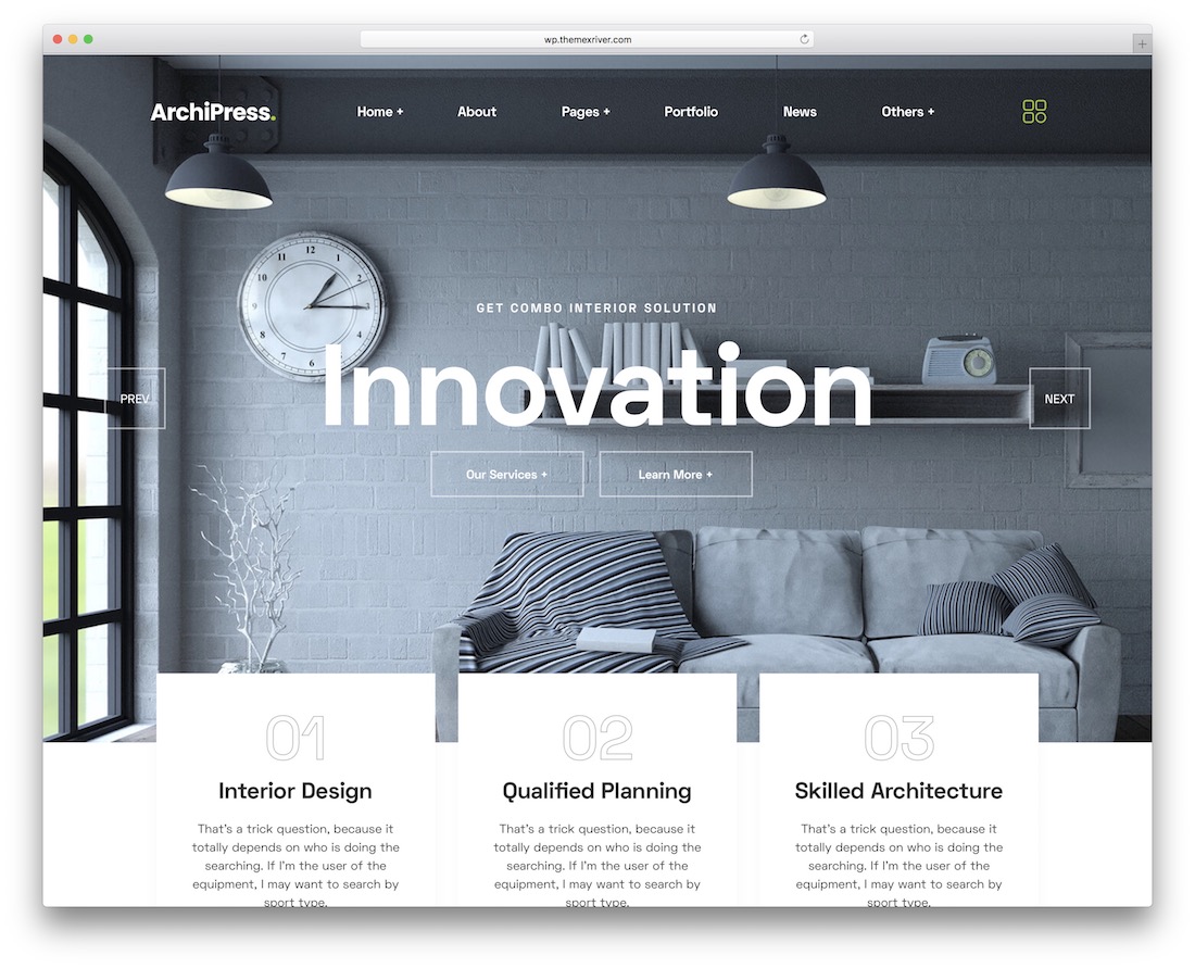 archipress Innenarchitektur WordPress Theme