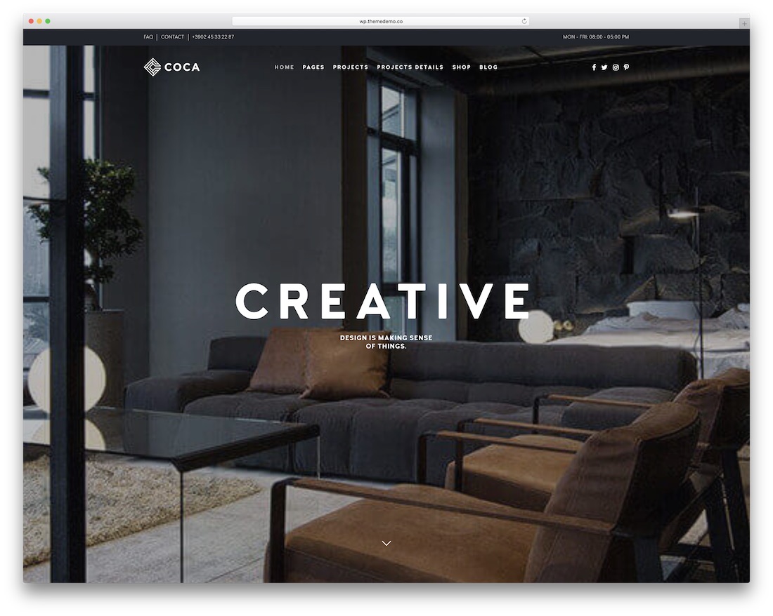 Coca Innenarchitektur WordPress Theme