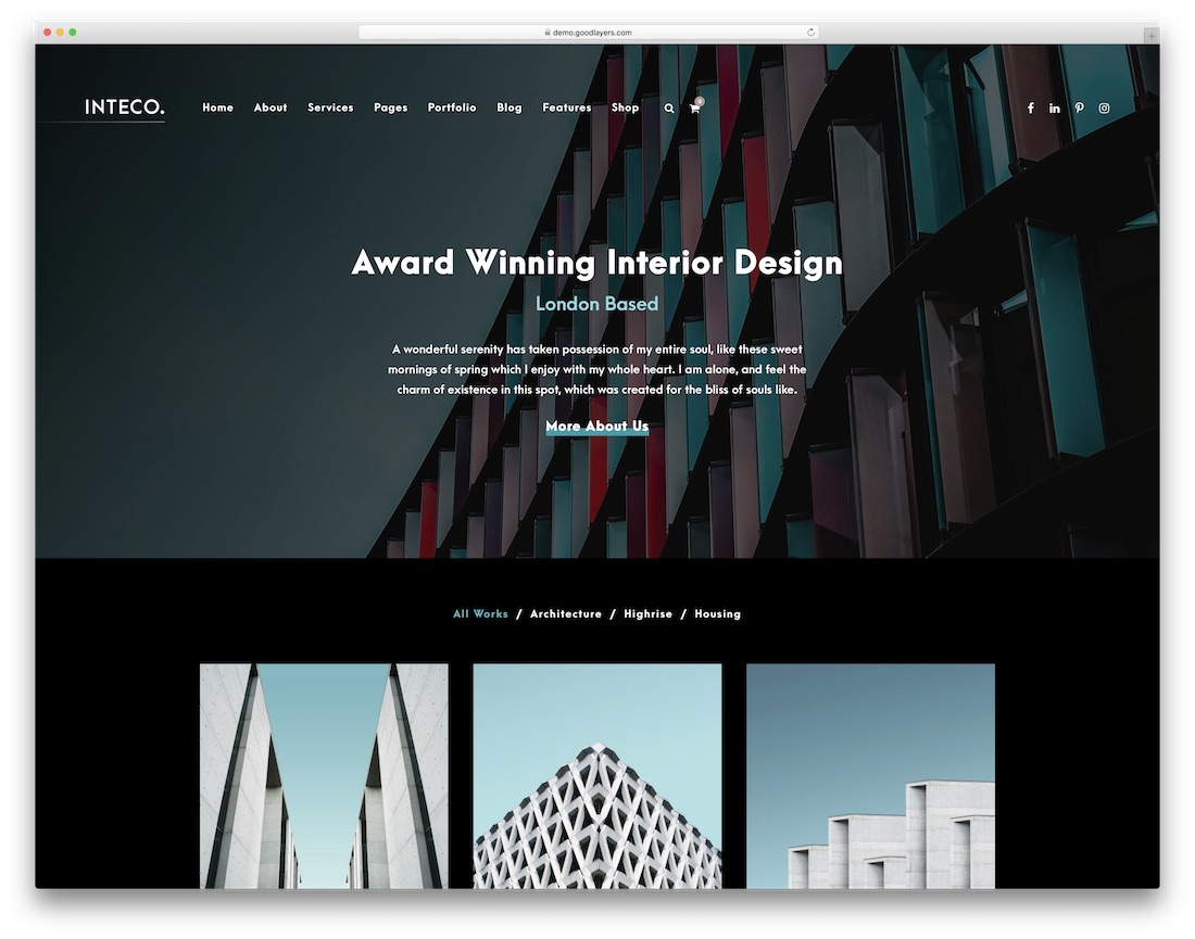 inteco Innenarchitektur WordPress Theme